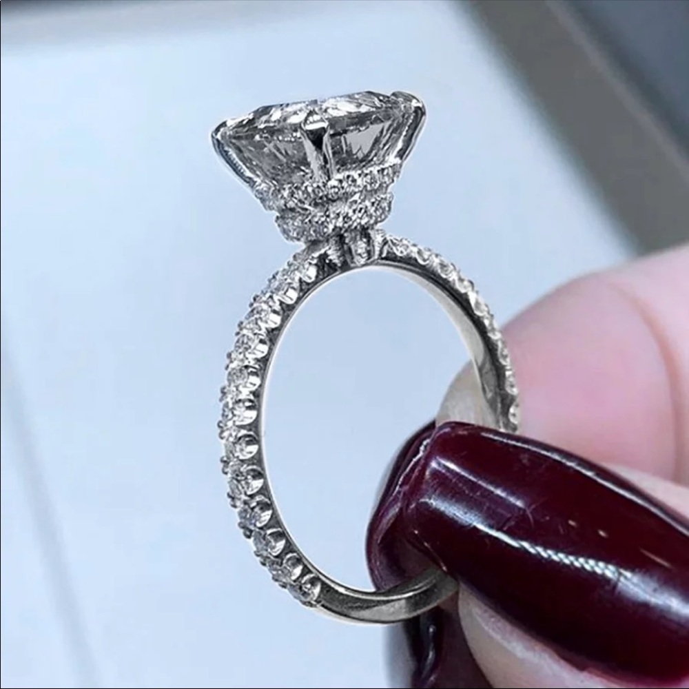 New Women’s 925 Silver Diamond Wedding Ring